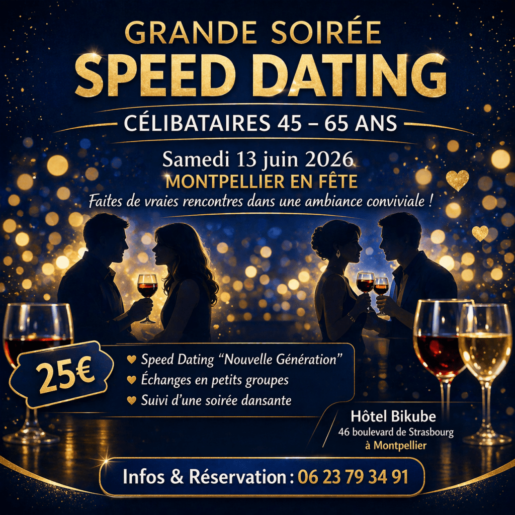 Flyer soirée speed dating 13 juin 2026