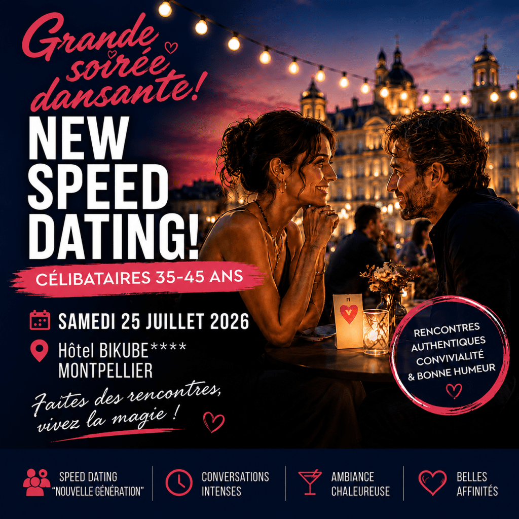 Soirée speed dating MONTPELLIER EN FETE 25 juillet 2026